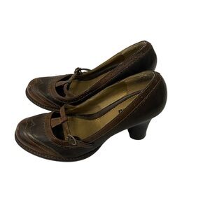 Women’s Vtg unlisted Mary Jane t strap Oxford pumps size 7.5 brown academia Y2K
